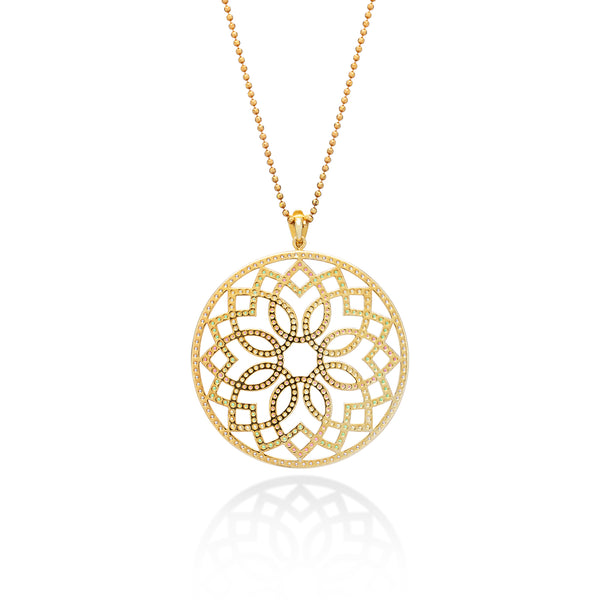 Lory Jewellery Mandala Flower Necklace N21001 Siamite #1023 Silver 925