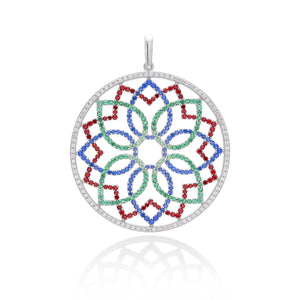 Lory Jewellery Mandala Flower Pendant P21017 Siamite #133501 Silver 925