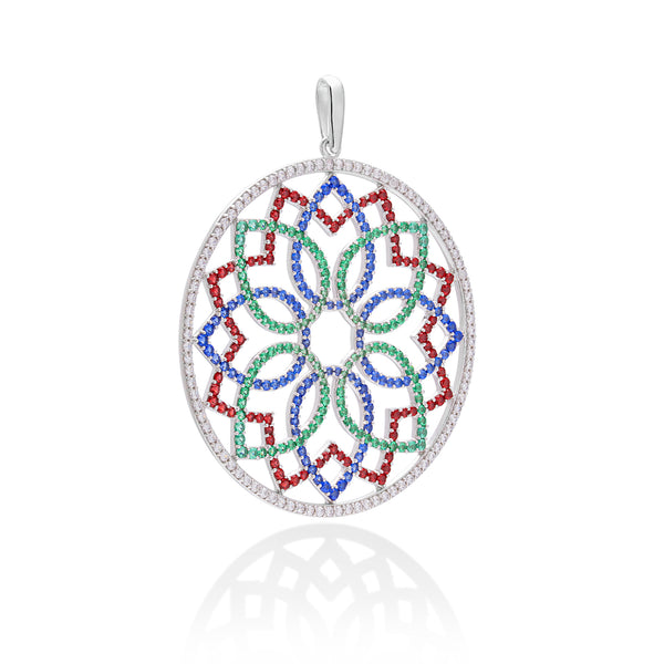 Lory Jewellery Mandala Flower Pendant P21017 Siamite #133501 Silver 925
