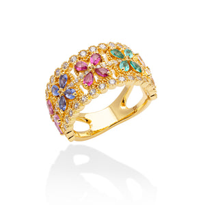 Lory Jewelery Flower Ring R19054 Siamite #155101 Silver 925