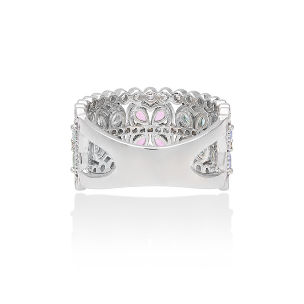 Lory Jewelery Flower Ring R19054 Siamite #1146 Silver 925